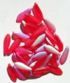 50 5x16mm Matte Transparent Red AB Dagger Beads